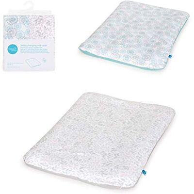 Ceba Baby Ceba Set di 2 fodere per fasciatoio, 50 x 70 cm, con chiusura lampo, in jersey di cotone, extra spesse, dente di leone + foglie Ceba Baby Ceba Set di 2 fodere per fasciatoio, 50 x 70 cm, con chiusura lampo, in jersey di cotone, extra spesse, dente di leone + foglie