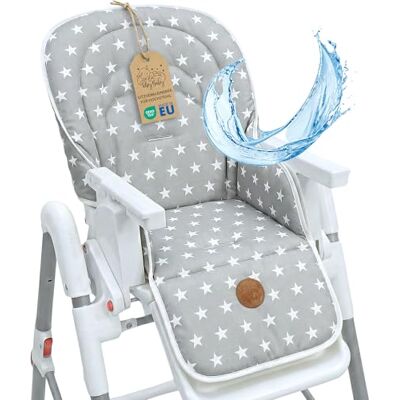 Totsy Baby Copri seggiolone pappa universale copriseggiolone bambino e bambina cuscino imbottitura riduttore per sedia con un rivestimento impermeabile stabile certificato Oeko-Tex Stelle Grigie Totsy Baby Copri seggiolone pappa universale copriseggiolone bambino e bambina cuscino imbottitura riduttore per sedia con un rivestimento impermeabile stabile certificato Oeko-Tex Stelle Grigie