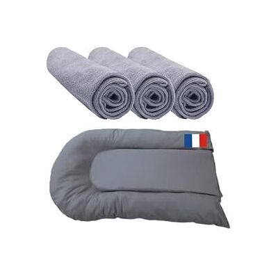 Easy dort Materassino fasciatoio per bambini + 3 Fodere per materassino grigio cotone Easy dort Materassino fasciatoio per bambini + 3 Fodere per materassino grigio cotone