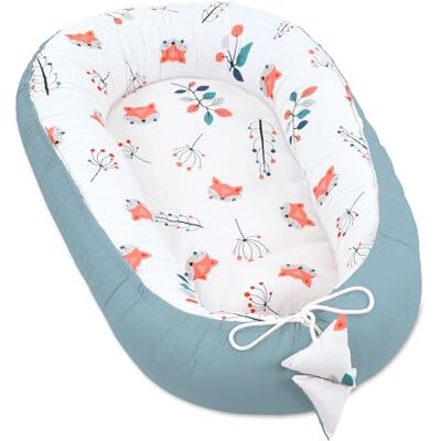 Totsy Baby Riduttore lettino neonato 90x50 cm baby nest trasportabile per neonati nido culla pod cocoonababy babynest antisoffoco Volpe Salvia Totsy Baby Riduttore lettino neonato 90x50 cm baby nest trasportabile per neonati nido culla pod cocoonababy babynest antisoffoco Volpe Salvia