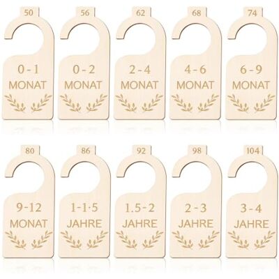 HGRGHH 10 Pezzi Divisori Armadio Neonato, Divisori per Armadio per Bambini in Legno,Taglie da 50 a 104, Separatore Taglia Taglia Bambino Motivo con Foglie di Eucalipto, per Smistare Gli Abiti dei Bambini HGRGHH 10 Pezzi Divisori Armadio Neonato, Divisori per Armadio per Bambini in Legno,Taglie da 50 a 104, Separatore Taglia Taglia Bambino Motivo con Foglie di Eucalipto, per Smistare Gli Abiti dei Bambini