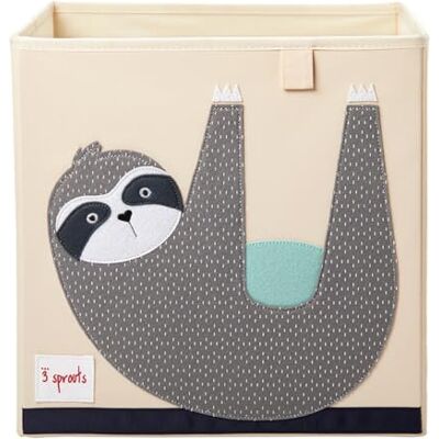 3 Sprouts Cubo portaoggetti per bambini, 33 cm, pieghevole, in tessuto, per asilo nido, cameretta dei bambini, stanza dei giochi, bradipo 3 Sprouts Cubo portaoggetti per bambini, 33 cm, pieghevole, in tessuto, per asilo nido, cameretta dei bambini, stanza dei giochi, bradipo