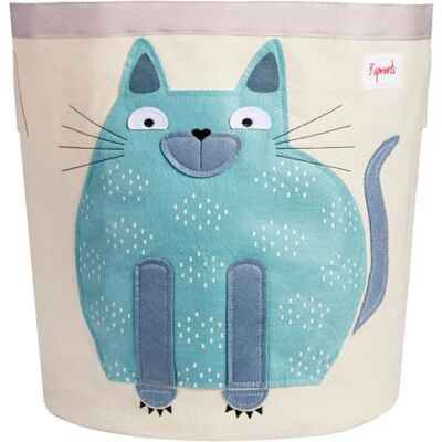 3 Sprouts Cesto Portaoggetti con Due Manici, Tela Cotone, Gatto tela di cotone; manici robusti; per giochi, biancheria e coperte; cameretta e sala giochi; facile da spostare in casa 3 Sprouts Cesto Portaoggetti con Due Manici, Tela Cotone, Gatto tela di cotone; manici robusti; per giochi, biancheria e coperte; cameretta e sala giochi; facile da spostare in casa