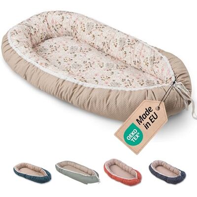 ULLENBOOM Riduttore Lettino Neonato Fiori Rosa Riduttore Culla 55x95 cm 100% OEKO-TEX e Made in EU, Adatto come Baby Cocoon e Lettino da viaggio ULLENBOOM Riduttore Lettino Neonato Fiori Rosa Riduttore Culla 55x95 cm 100% OEKO-TEX e Made in EU, Adatto come Baby Cocoon e Lettino da viaggio