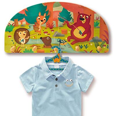 Dida A Pesca nel Bosco, Attaccapanni da Parete per Bambini, Appendiabiti da muro in Legno per la Cameretta, Stile Montessori, Soluzione Funzionale per Organizzare e Decorare Spazi Infantili Dida A Pesca nel Bosco, Attaccapanni da Parete per Bambini, Appendiabiti da muro in Legno per la Cameretta, Stile Montessori, Soluzione Funzionale per Organizzare e Decorare Spazi Infantili