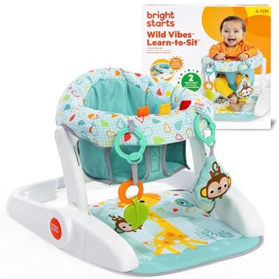 Bright Starts Seggiolino per Bambini a Pavimento 2 Posizioni con Giocattoli, Unisex, 4-12 mesi, Wild Wiggles Bright Starts Seggiolino per Bambini a Pavimento 2 Posizioni con Giocattoli, Unisex, 4-12 mesi, Wild Wiggles