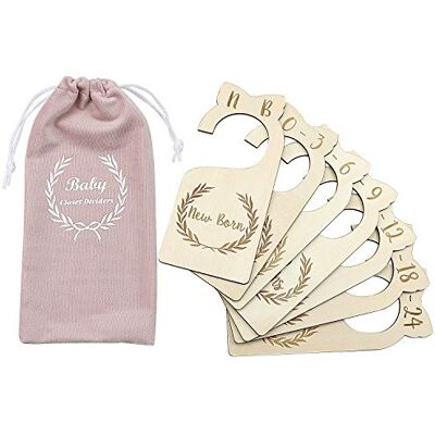 uwows Divisori per guardaroba per neonati in legno di alta qualità, set di 7, da neonato a 24 mesi, organizer per armadio per bambini, decorazioni per la scuola materna, regali per bambini (Style 1) uwows Divisori per guardaroba per neonati in legno di alta qualità, set di 7, da neonato a 24 mesi, organizer per armadio per bambini, decorazioni per la scuola materna, regali per bambini (Style 1)