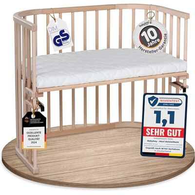 babybay Maxi lettino extra grande in legno di faggio massiccio, altezza regolabile ed ecologica, con materasso Classic Soft (non trattato) babybay Maxi lettino extra grande in legno di faggio massiccio, altezza regolabile ed ecologica, con materasso Classic Soft (non trattato)