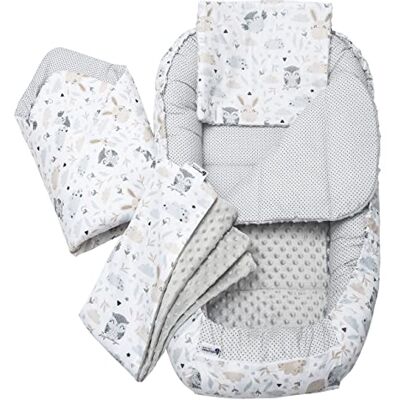 Medi Partners Riduttore Letto per Neonati - 100% Cotone, Rimovibile, Imbottitura Morbida - Nido per Neonati - Grigio Medi Partners Riduttore Letto per Neonati - 100% Cotone, Rimovibile, Imbottitura Morbida - Nido per Neonati - Grigio