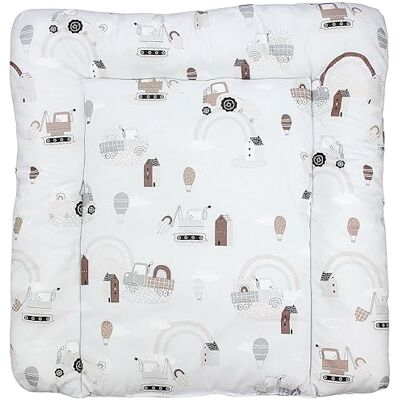 TupTam Materassino per Fasciatoio il cambio Pannolino Bebè, Trattori/Arcobaleni/Beige, 70 x 50 cm TupTam Materassino per Fasciatoio il cambio Pannolino Bebè, Trattori/Arcobaleni/Beige, 70 x 50 cm