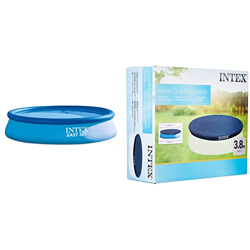 Intex Easy set piscina con pompa filtrante, 396 & nbsp;x 84 & nbsp;cm & & nbsp; & ndash; & nbsp;Copertura per piscina gonfiabile, 396 & nbsp;cm, 28026