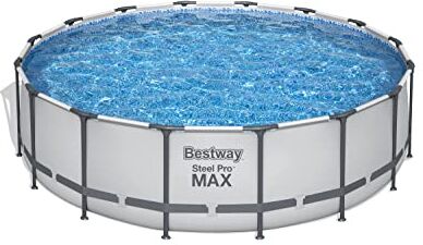 Bestway -5 Set Piscina fuori Terra Steel Pro MAX Rotonda da 488x122 cm