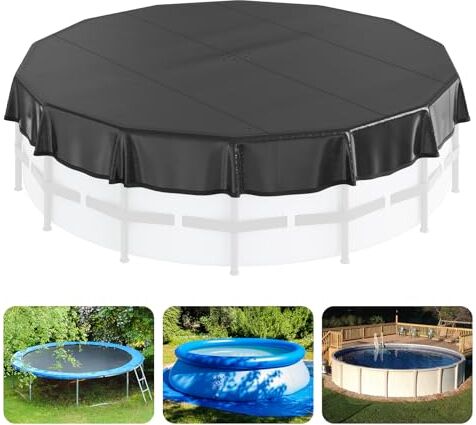 VEVOR Copertura per Piscina Rotonda 5,8m, Coperture Solari Piscine Fuori Terra, Copertura Piscina Sicurezza con Design con Coulisse, Copertura per Piscina Invernale in PVC, Impermeabile e Antipolvere