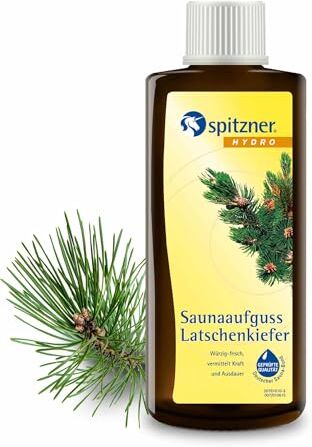 spitzner Essenza per sauna di  classico pino mugo (190ml) concentrato con ingredienti naturali. Benefico per i raffreddori, libera le vie respiratorie e dà forza e resistenza