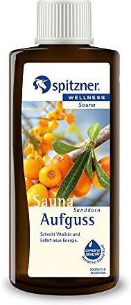 spitzner Essenza per sauna benessere di  olivello spinoso rinfrescante 190 ml essenza per sauna benessere con profumo fresco di olivello spinoso, vitalizzante, olio sauna naturale