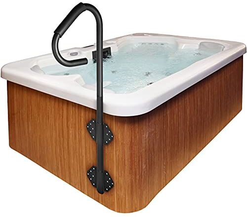 VEVOR Maniglia per Vasca da Bagno 119,4x48cm Nero, Capacità da 280kg Corrimano Antiscivolo per Vasche da Bagno in Acciaio Inossidabile, Maniglia per Accesso alla Vasca da Bagno e Piscina all'Aperto