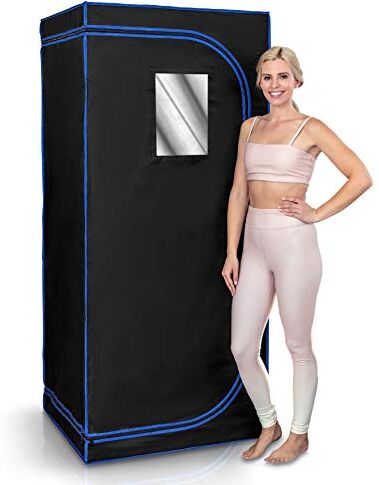 SereneLife Portable Full Size Infrared Home Spa  One Person Sauna   with Heating Foot Pad And Portable Chair