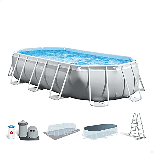 Intex 26796 Piscina Ovale, Grigio, 503 x 274 x 122 cm, 13365 L