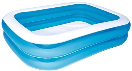 Bestway Piscina gonfiabile blu rettangolare deluxe, 211 x 132 x 46 cm