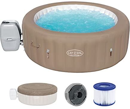 Bestway Lay-Z-Spa Palm Springs AirJet Idromassaggio da esterno, Gonfiabile, Per 4-6 persone, Oro, 196 x 71 cm