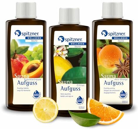 spitzner Essenza per sauna Fruchtig: Früchtetraum, Granatapfel-Feige, Grapefruit (3x190ml) di