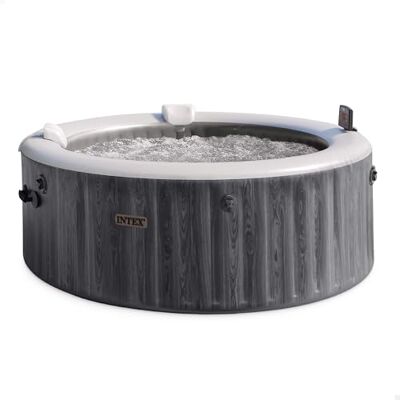 Intex PureSpa Greywood Deluxe Vasca idromassaggio per 4 persone, con venature del legno grigio, 140 ugelli d'aria, 2200 W, con illuminazione a LED, sistema di addolcimento dell'acqua e controllo app Intex PureSpa Greywood Deluxe Vasca idromassaggio per 4 persone, con venature del legno grigio, 140 ugelli d'aria, 2200 W, con illuminazione a LED, sistema di addolcimento dell'acqua e controllo app