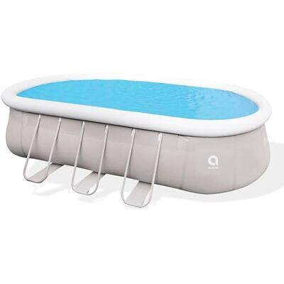 AVENLI Piscina Autoportante Ovale con Struttura, Grigia, 610 x 360 x122 cm, 610x360x122 cm AVENLI Piscina Autoportante Ovale con Struttura, Grigia, 610 x 360 x122 cm, 610x360x122 cm
