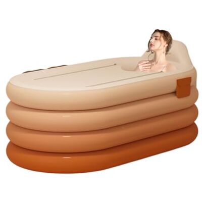 Generic Vasca da bagno pieghevole, portatile gonfiabile for immersione a vapore Vasca da bagno pieghevole, in PVC, gonfiabile, for adulti(Strawberry powder,140cm) Generic Vasca da bagno pieghevole, portatile gonfiabile for immersione a vapore Vasca da bagno pieghevole, in PVC, gonfiabile, for adulti(Strawberry powder,140cm)