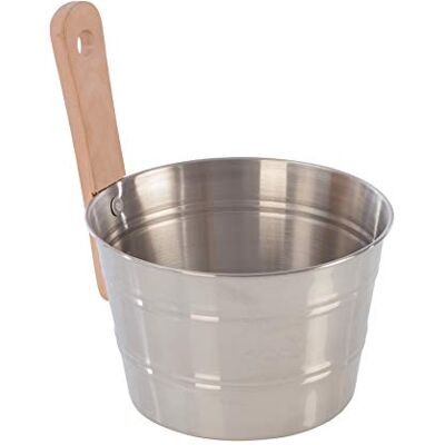 Eliga Secchio in acciaio inox con manico in legno, , 4 litri Eliga Secchio in acciaio inox con manico in legno, , 4 litri
