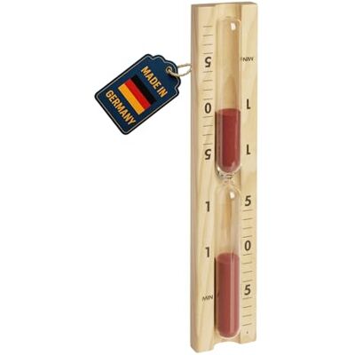 TFA Dostmann Clessidra per Sauna analogica 15 Minuti, , Realizzata in Materiali Resistenti al Calore Pino e Vetro, Perfetto Come Accessorio per Sauna, Sabbia Rossa, Marrone TFA Dostmann Clessidra per Sauna analogica 15 Minuti, , Realizzata in Materiali Resistenti al Calore Pino e Vetro, Perfetto Come Accessorio per Sauna, Sabbia Rossa, Marrone