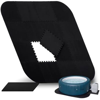 Relaxdays Tappetino Protettivo Quadrato per Fondo Piscina Fuori Terra, nero 17 pz, spessore 1,2 x 216 x 216 cm, in EVA Relaxdays Tappetino Protettivo Quadrato per Fondo Piscina Fuori Terra, nero 17 pz, spessore 1,2 x 216 x 216 cm, in EVA