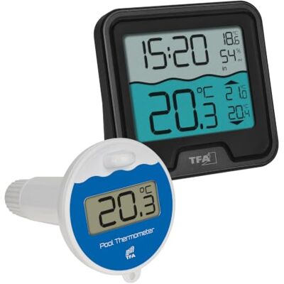TFA Dostmann termometro per piscina, digitale, 30.3077, MARBELLA 2, galleggiante, di facile lettura, per piscina, laghetto, bagno di ghiaccio, temperatura dell'acqua, sensore di temperatura, nero TFA Dostmann termometro per piscina, digitale, 30.3077, MARBELLA 2, galleggiante, di facile lettura, per piscina, laghetto, bagno di ghiaccio, temperatura dell'acqua, sensore di temperatura, nero