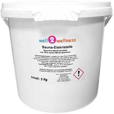well2wellness Sauna Cristalli Ghiaccio/Mentolo Cristalli 5,0 kg in 100% Puro Minzöl well2wellness Sauna Cristalli Ghiaccio/Mentolo Cristalli 5,0 kg in 100% Puro Minzöl