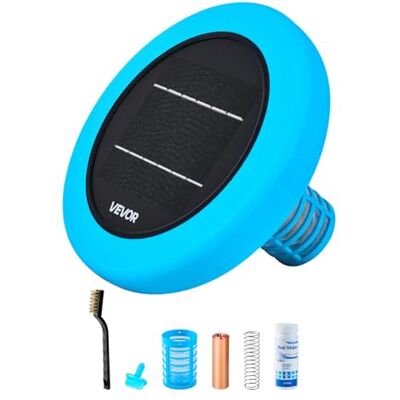 VEVOR Ionizzatore ad Energia Solare per Acqua Piscina Massimo 170343 L Purificatore Galleggiante per Vasca Idromassaggio Aperta, per Limitazione Crescita delle Alghe, a Forma Rotonda, Colore Blu VEVOR Ionizzatore ad Energia Solare per Acqua Piscina Massimo 170343 L Purificatore Galleggiante per Vasca Idromassaggio Aperta, per Limitazione Crescita delle Alghe, a Forma Rotonda, Colore Blu