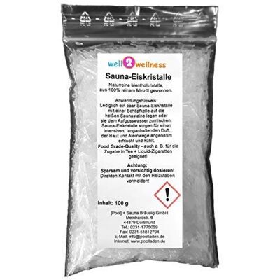 well2wellness Sauna Cristalli Ghiaccio /Mentolo Im 100g Sacchetti in 100% Puro Minzöl well2wellness Sauna Cristalli Ghiaccio /Mentolo Im 100g Sacchetti in 100% Puro Minzöl