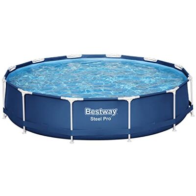 Bestway Steel Pro Frame Pool Set con pompa filtro, Ø 366 x 76 cm, blu scuro, rotondo Bestway Steel Pro Frame Pool Set con pompa filtro, Ø 366 x 76 cm, blu scuro, rotondo