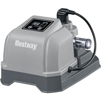 Bestway Clorinatore idrogenico ad Acqua salata, 2 g/h, 19 W, Piscina Fino a 8.327 Litri, autopulente, Blocco Automatico dei Tasti, Certificato GS, sostituto del Cloro, Delicato sulla Pelle e sugli Bestway Clorinatore idrogenico ad Acqua salata, 2 g/h, 19 W, Piscina Fino a 8.327 Litri, autopulente, Blocco Automatico dei Tasti, Certificato GS, sostituto del Cloro, Delicato sulla Pelle e sugli