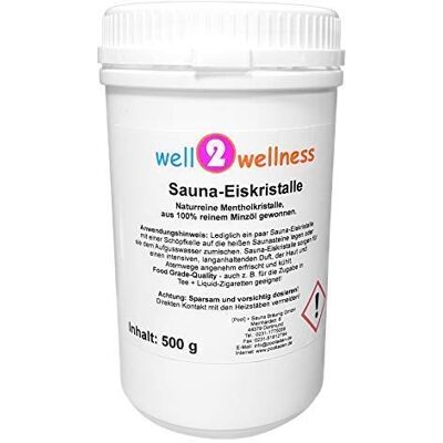 well2wellness Sauna Cristalli di Ghiaccio/Mentolo Cristalli in Einer 500 G Dose Aus 100% Puro Minzöl well2wellness Sauna Cristalli di Ghiaccio/Mentolo Cristalli in Einer 500 G Dose Aus 100% Puro Minzöl