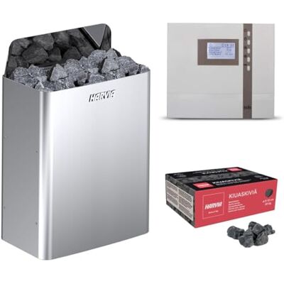 Harvia The Wall Stufa per sauna con controllo EOS ECON e pietre per sauna 400 V (cromate, 9 kW) Harvia The Wall Stufa per sauna con controllo EOS ECON e pietre per sauna 400 V (cromate, 9 kW)