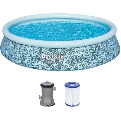 Bestway -7 Piscina gonfiabile Fast Set forma rotonda 3,96 m x 84 cm, blu Bestway -7 Piscina gonfiabile Fast Set forma rotonda 3,96 m x 84 cm, blu