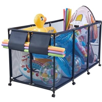VEVOR Cestino Portaoggetti per Galleggianti da Piscina, Cestino Portaoggetti Giocattoli Utensili 175,5 x 81,5 x 89 cm Contenitore in Rete con Ruote per Tubi Galleggianti da Piscina con Tasche Laterali VEVOR Cestino Portaoggetti per Galleggianti da Piscina, Cestino Portaoggetti Giocattoli Utensili 175,5 x 81,5 x 89 cm Contenitore in Rete con Ruote per Tubi Galleggianti da Piscina con Tasche Laterali