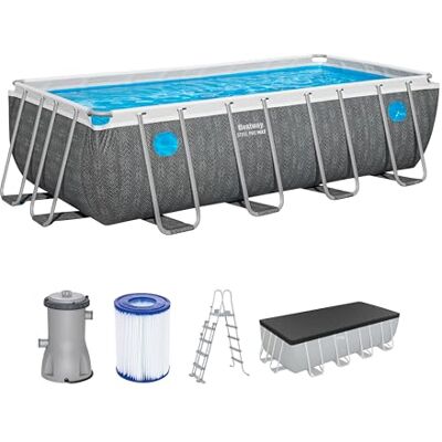 Bestway 561MB Set piscina fuori terra rettangolare Steel Pro MAX Splashview 4,88 m x 2,44 m x 1,22 m, grigio Bestway 561MB Set piscina fuori terra rettangolare Steel Pro MAX Splashview 4,88 m x 2,44 m x 1,22 m, grigio