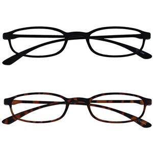 OPULIZE Fly 2 Pacco Tascabile Super Luce Occhiali Da Lettura Nero Opaco Marrone Uomo Donna RR67-12 +1,00 OPULIZE Fly 2 Pacco Tascabile Super Luce Occhiali Da Lettura Nero Opaco Marrone Uomo Donna RR67-12 +1,00