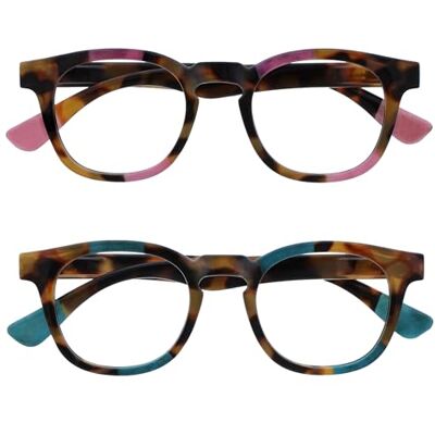 Opulize RR62-4Q +2,00 Occhiali da lettura Rosa-Turchese - Reading Glasses Opulize RR62-4Q +2,00 Occhiali da lettura Rosa-Turchese - Reading Glasses