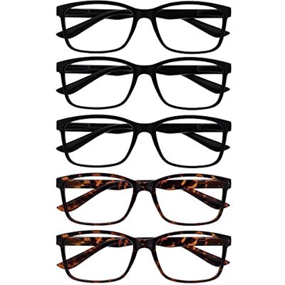 The Reading Glasses Company Occhiali da lettura grandi neri/marrone tartaruga per uomini - Occhiali da lettura The Reading Glasses Company Occhiali da lettura grandi neri/marrone tartaruga per uomini - Occhiali da lettura