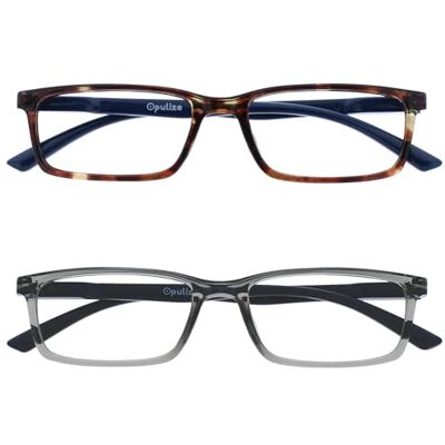 OPULIZE See Occhiali da Lettura Filtro Set da 2 Luce Blu Montatura Stretta Cerniere a Molla Migliorano il Sonno Gaming Computer Anti Riflesso Marrone Grigio Uomo Donna BB9-27 +2.00 OPULIZE See Occhiali da Lettura Filtro Set da 2 Luce Blu Montatura Stretta Cerniere a Molla Migliorano il Sonno Gaming Computer Anti Riflesso Marrone Grigio Uomo Donna BB9-27 +2.00