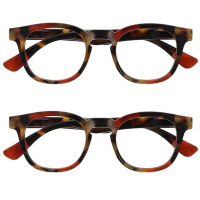 Occhiali da lettura Opulize Ava - Unisex - Resistente ai graffi, Tartaruga marrone rossa - +3 Occhiali da lettura Opulize Ava - Unisex - Resistente ai graffi, Tartaruga marrone rossa - +3