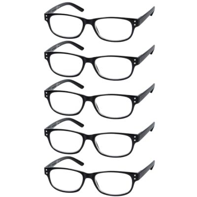 Eyekepper 5 Paia Occhiali da Lettura Vintage Lettori per Leggere Uomo Donna Primavera Cerniere Include una Lenti Grigio per Sole Eyekepper 5 Paia Occhiali da Lettura Vintage Lettori per Leggere Uomo Donna Primavera Cerniere Include una Lenti Grigio per Sole
