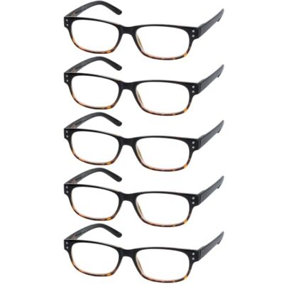 Eyekepper 5 Paia Occhiali da Lettura Vintage Lettori per Leggere Uomo Donna Primavera Cerniere Include una Lenti Grigio per Sole Eyekepper 5 Paia Occhiali da Lettura Vintage Lettori per Leggere Uomo Donna Primavera Cerniere Include una Lenti Grigio per Sole