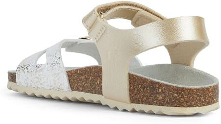 Geox J Adriel Girl C, Sandali, Bianco Platino, 34 EU